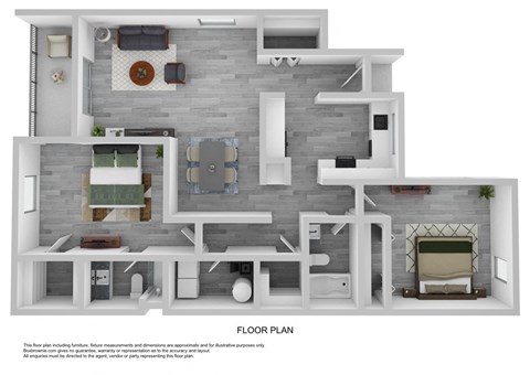 2x2 1167 sqft floorplan at Mission Palms Apartments in Tucson Arizona